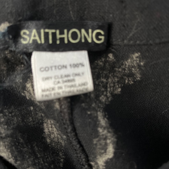 Saithong Batik Print Cotton Coat, Black, M (fits L/Xl) - Picture 7 of 9